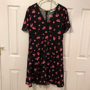 NWT GAP Black w/ Pink Floral print A-line ❤️❤️